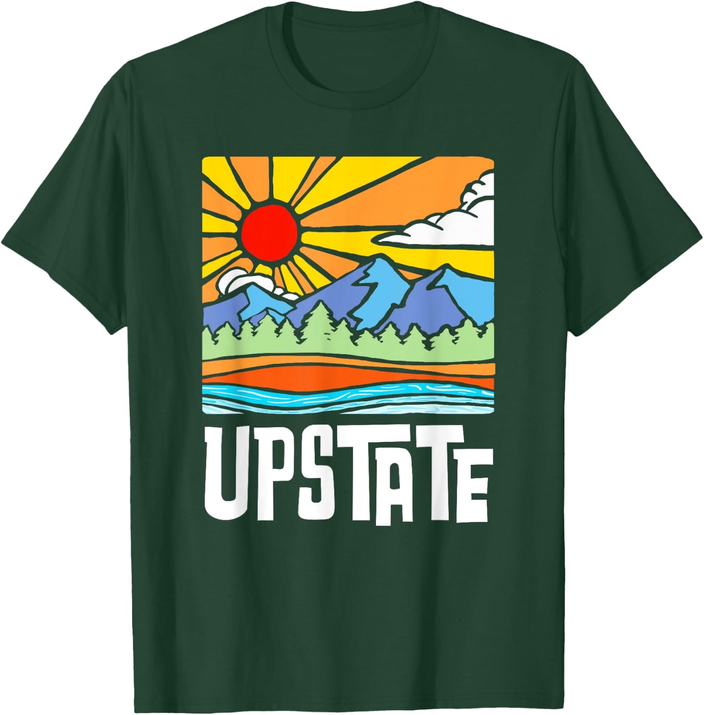Upstate New York Artistic Nature & Mountains Vintage Graphic T-Shirt - T-Shirt | Forest