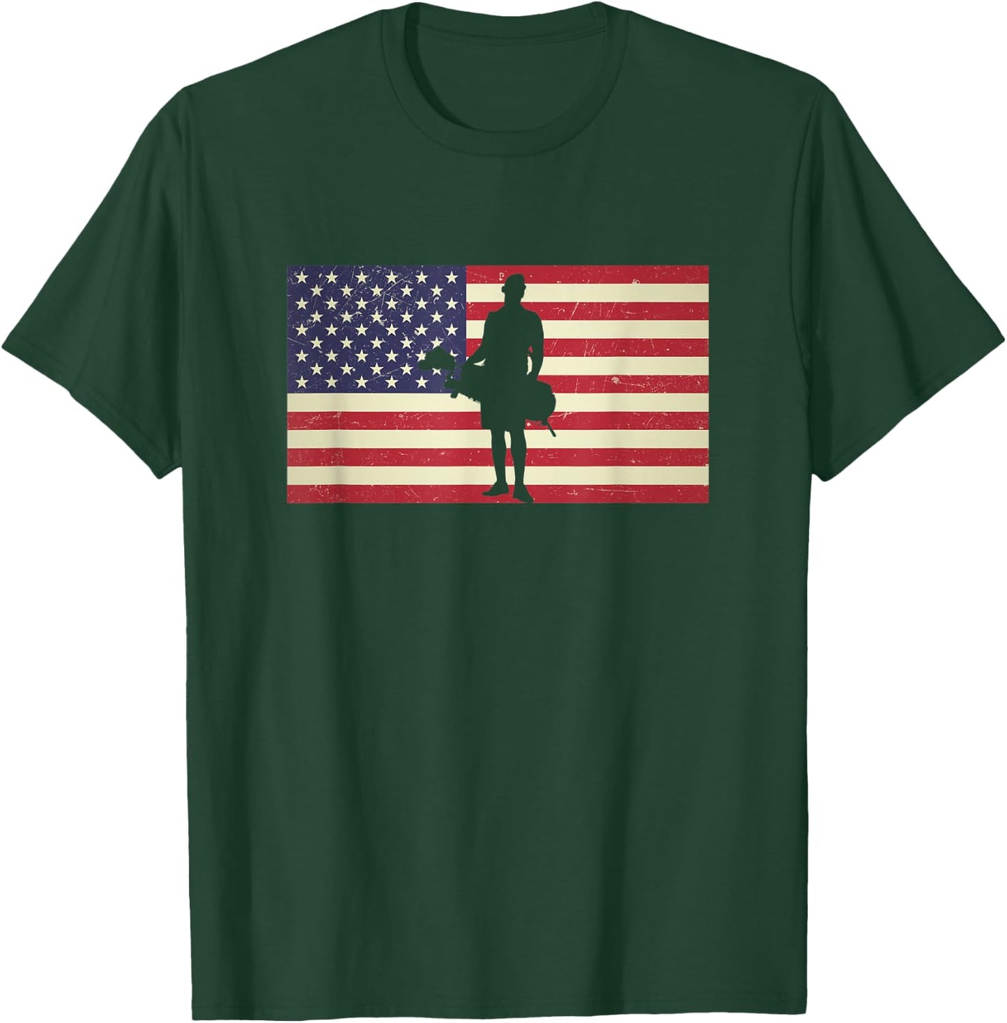 Distressed USA American Flag Golf Caddie Caddy Patriotic Women Men T-Shirt - T-Shirt | Forest