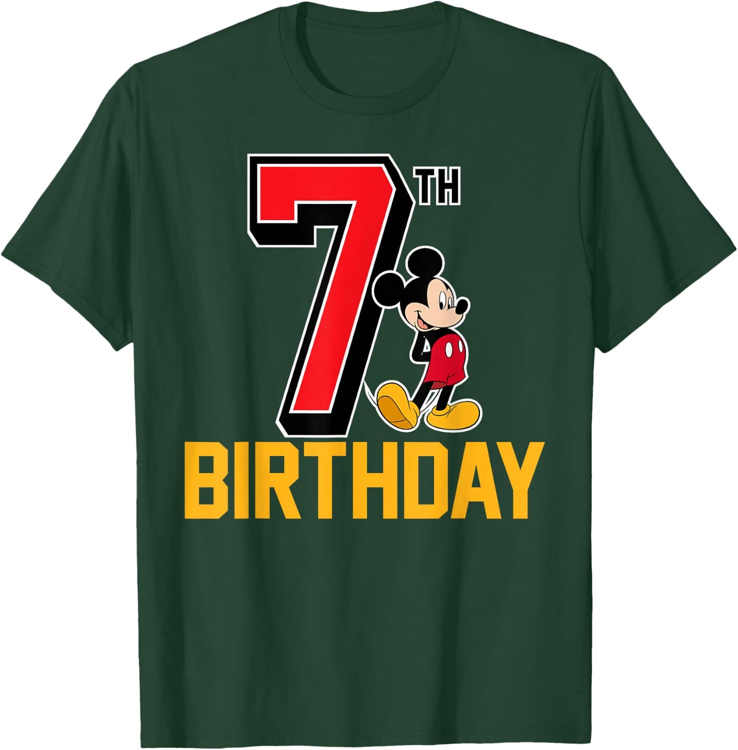 Disney - Mickey Mouse 7th Birthday T-Shirt - T-Shirt | Forest