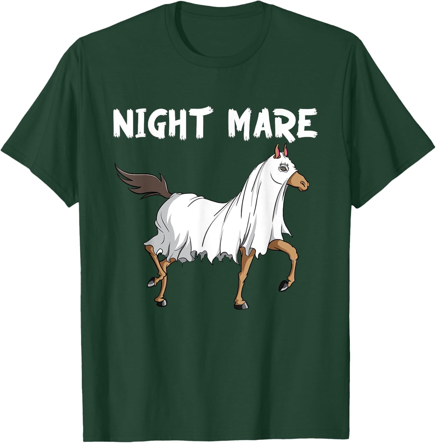 Horse Ghost Night Mare | Equestrian Horse Lover Halloween T-Shirt - T-Shirt | Forest