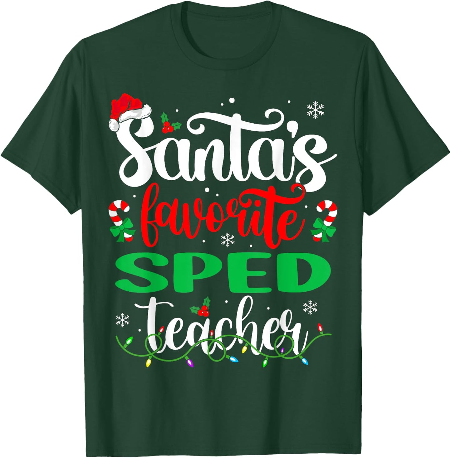 Santa Favorite Sped Teacher Christmas Special Education T-Shirt - T-Shirt | Forest