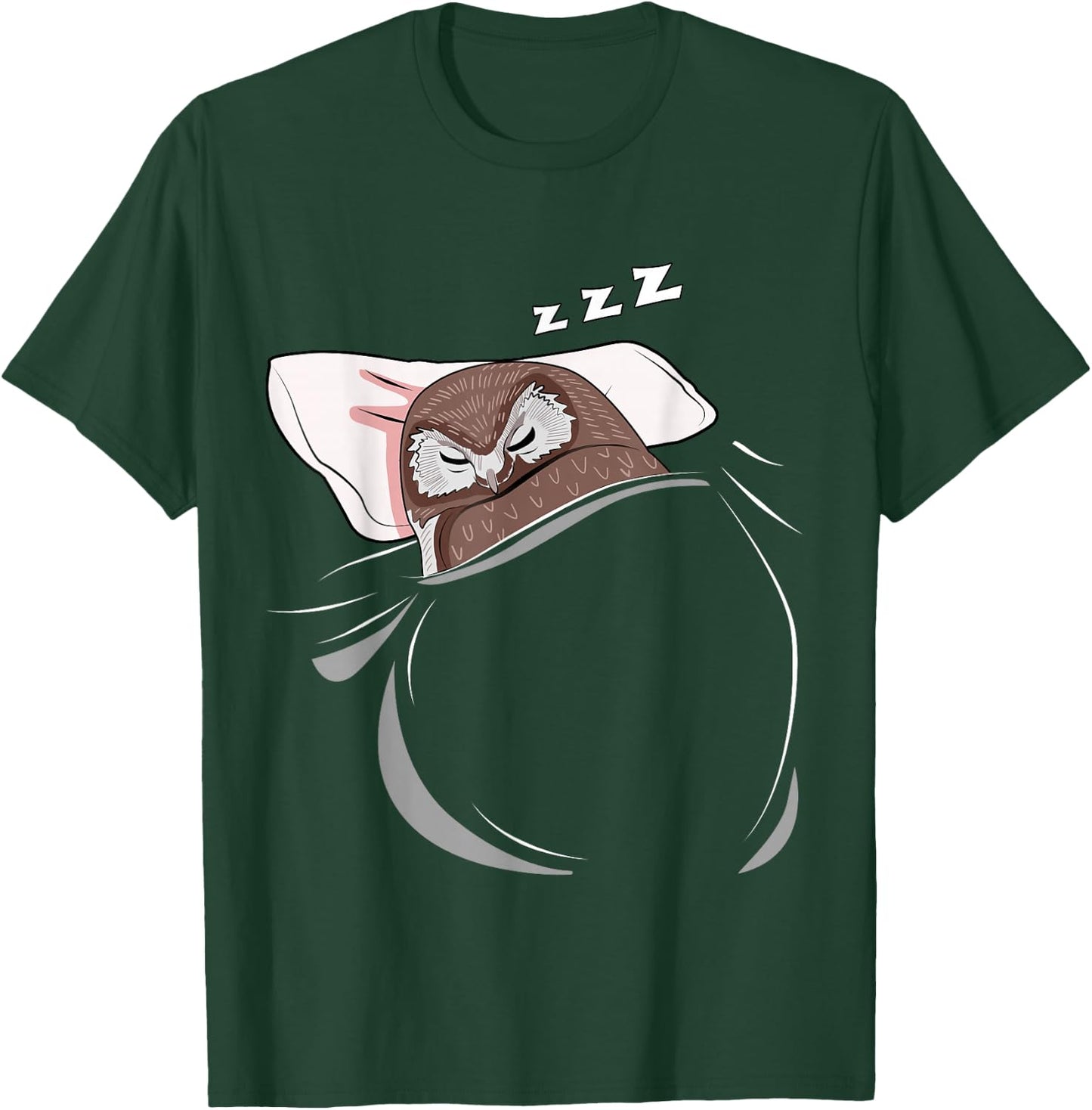 Owl Sleeping Animal Pajamas Nap PJs Outfit Gift Owl T-Shirt - T-Shirt | Forest
