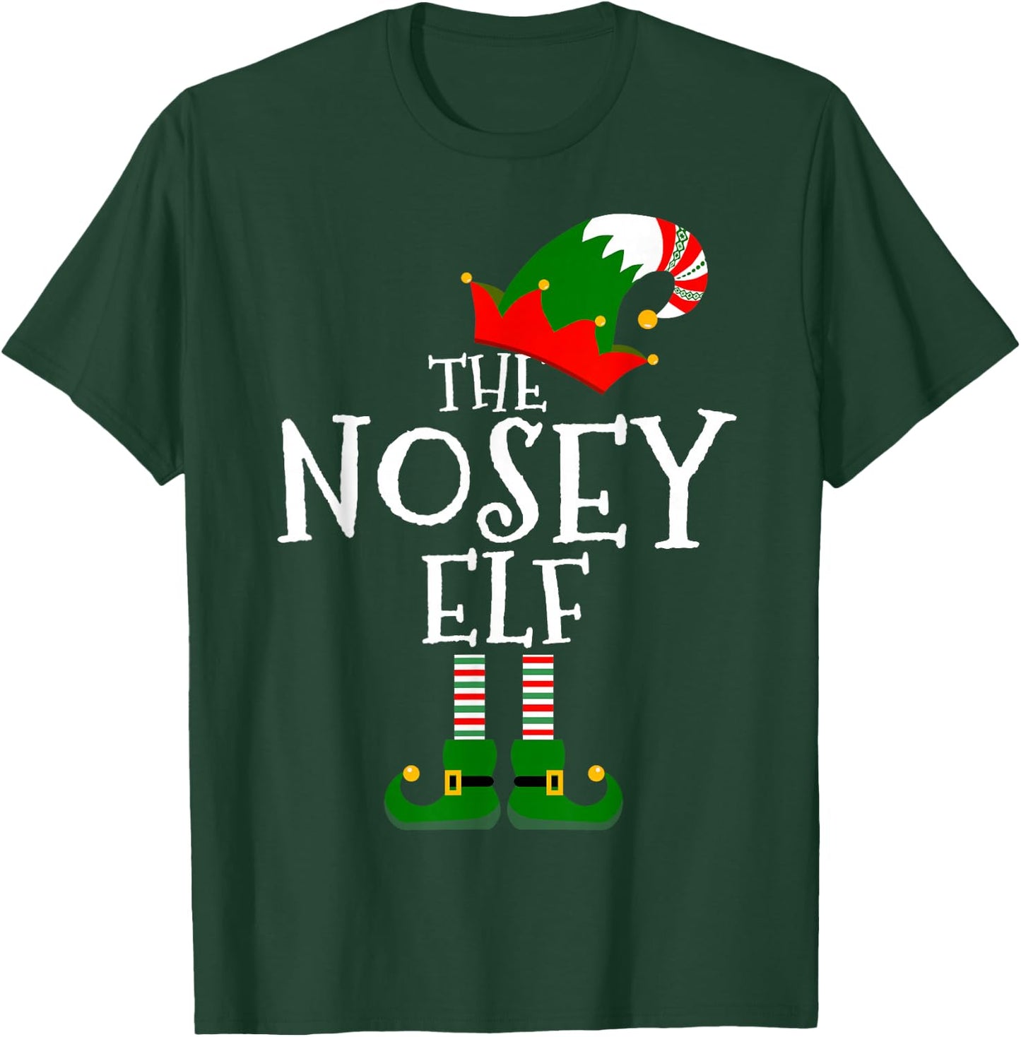 The Nosey Elf Costume Matching Family Group Gift Christmas T-Shirt - T-Shirt | Forest