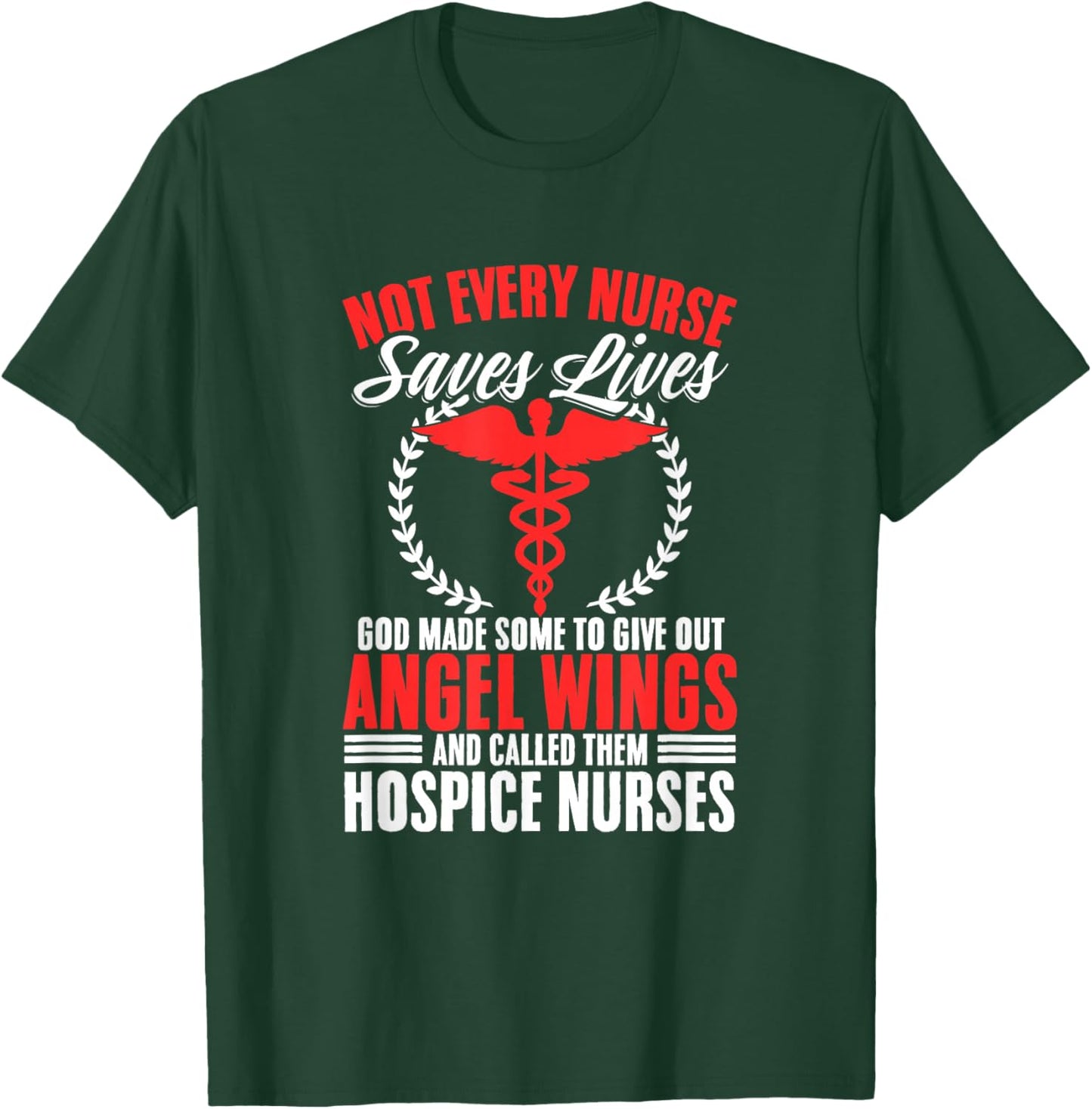 Medical Palliative Care Nurse Angel Wings Hospice Nurse T-Shirt - T-Shirt | Forest