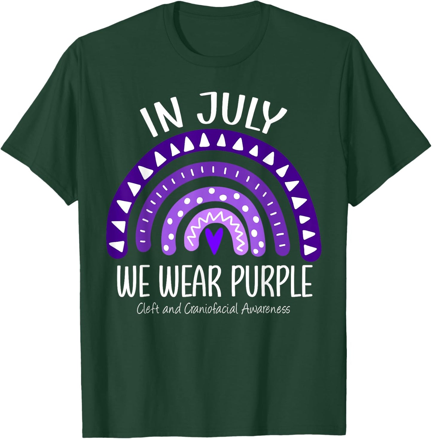 Rainbow July We Wear Purple Cleft and Craniofacial Awareness T-Shirt - T-Shirt | Forest
