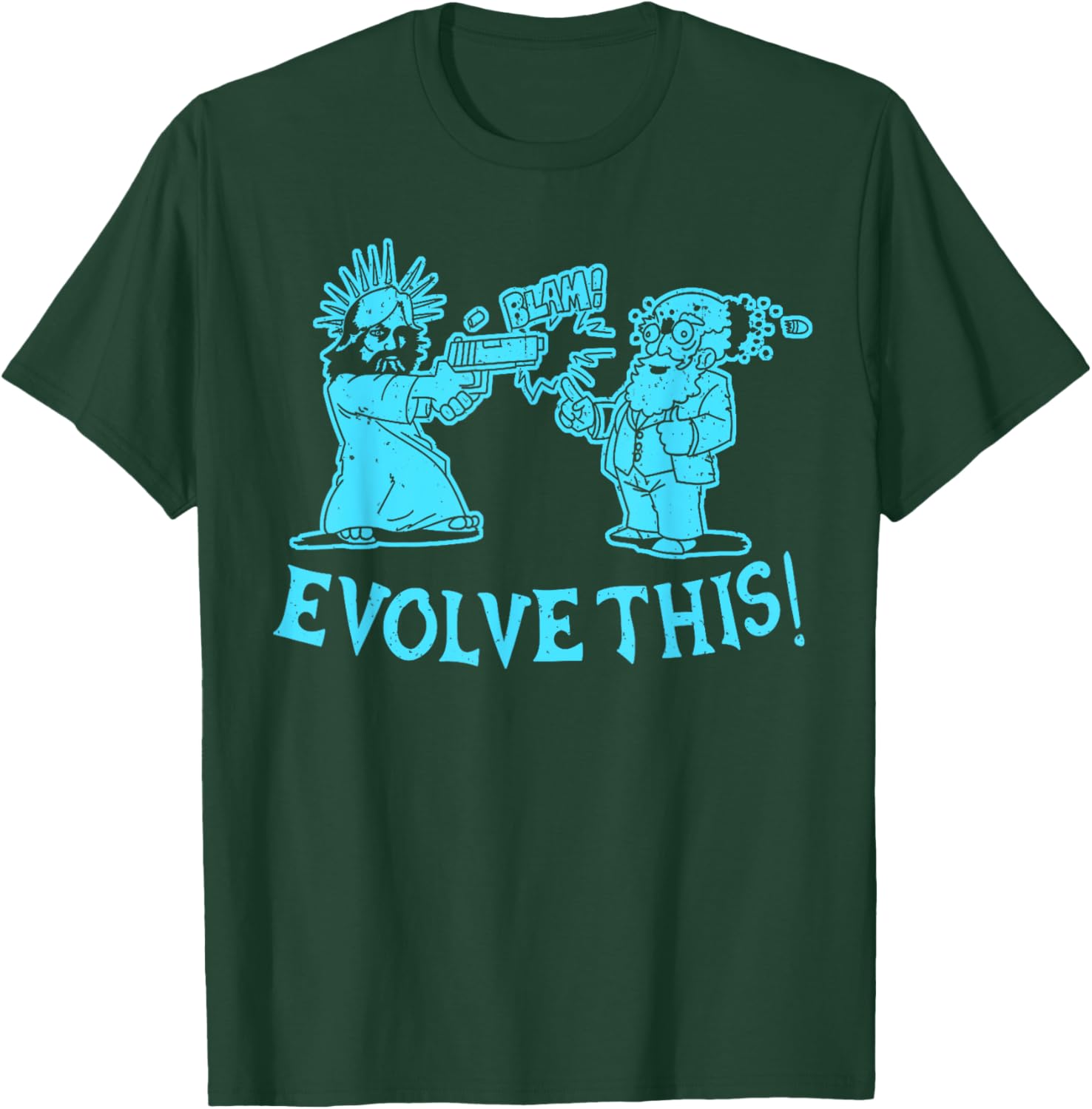 Vintage Evolve This Jesus And Darwin 2 T-Shirt - T-Shirt | Forest