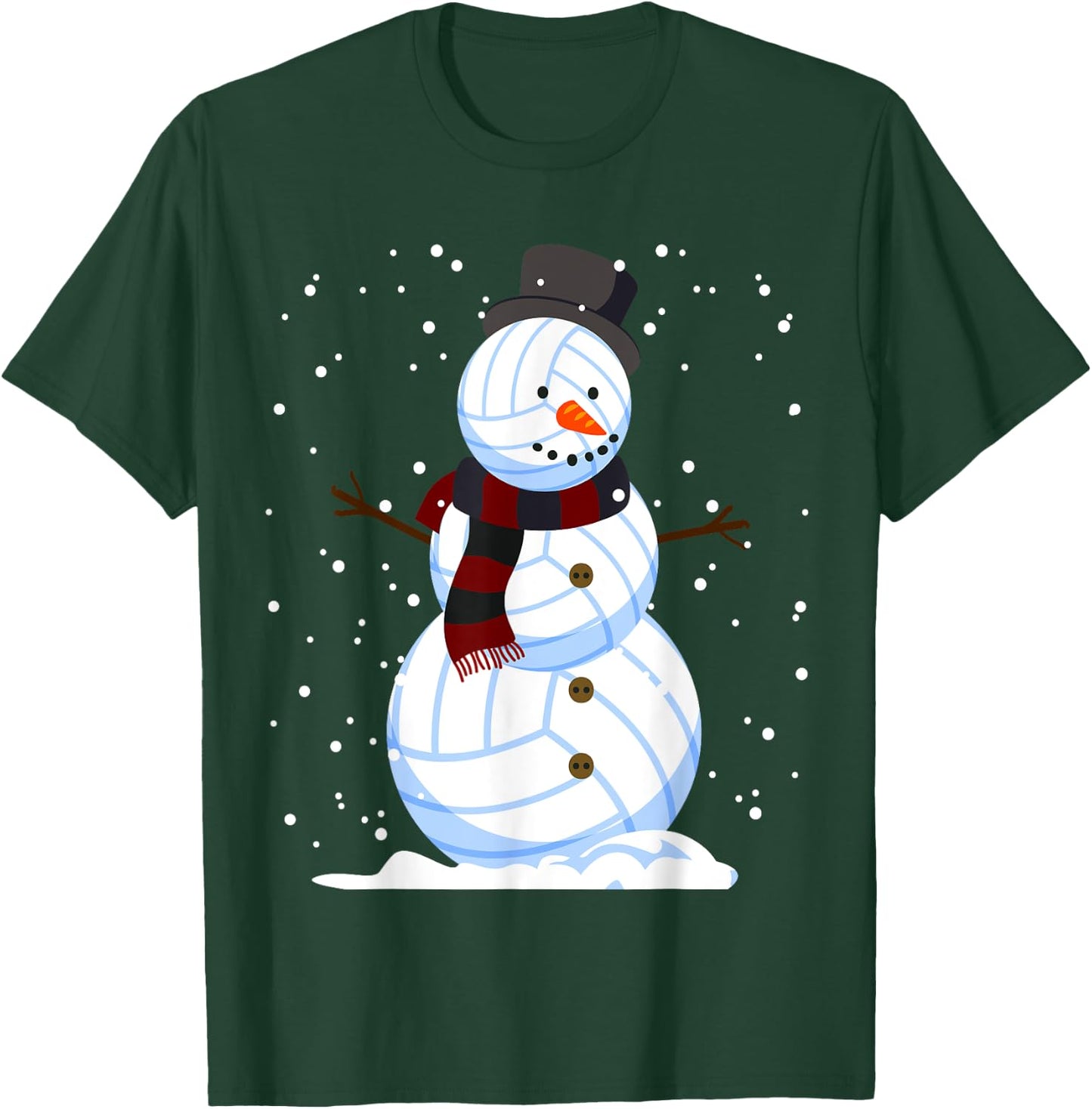 Volleyball Snowman Christmas Design For Player Boys Girls T-Shirt - T-Shirt | Forest