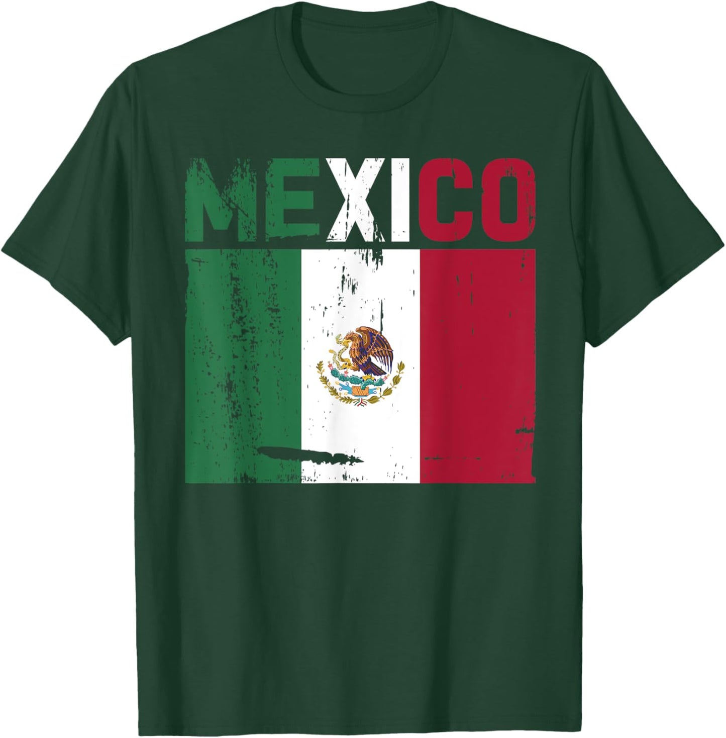 Mexico Vintage Mexican Flag Pride Hat Jersey T-Shirt - T-Shirt | Forest