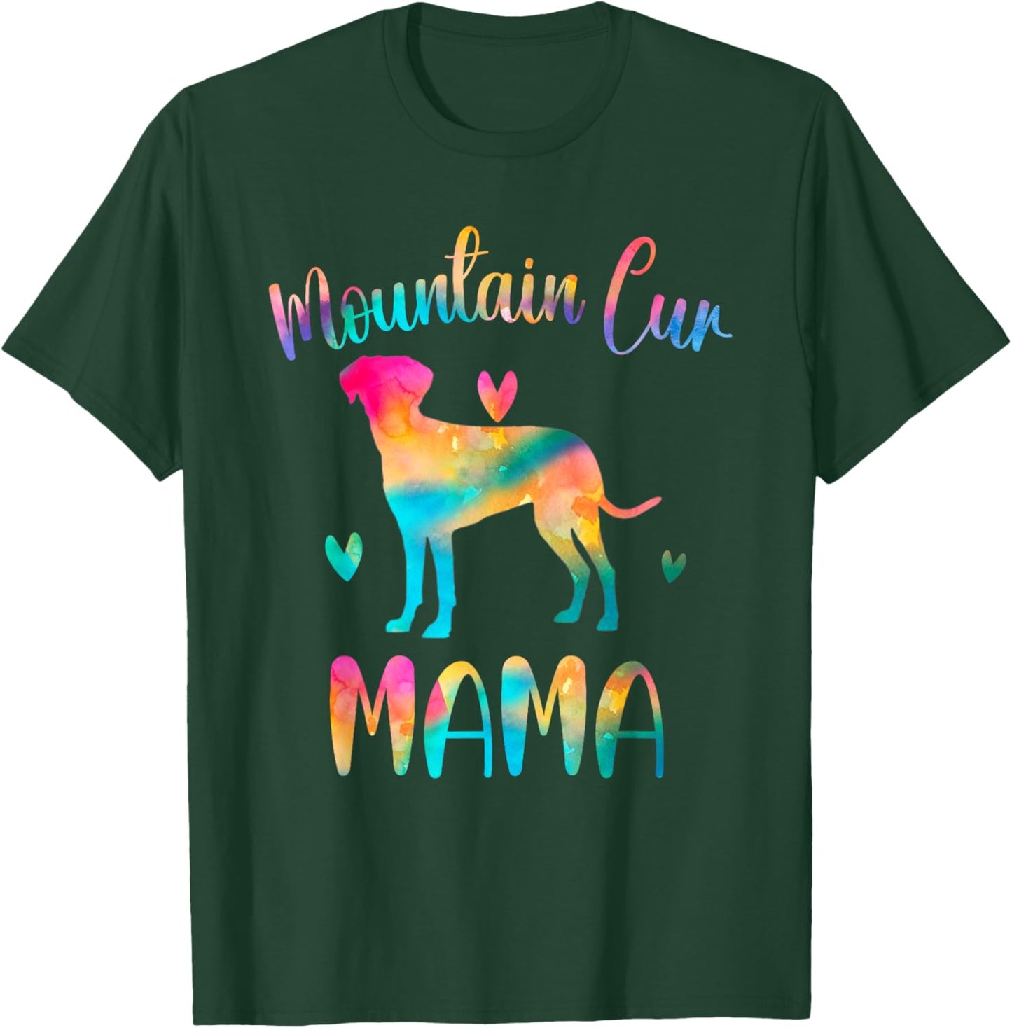 Mountain Cur Mama Colorful Mountain Cur Cute Gifts Dog Mom T-Shirt - T-Shirt | Forest