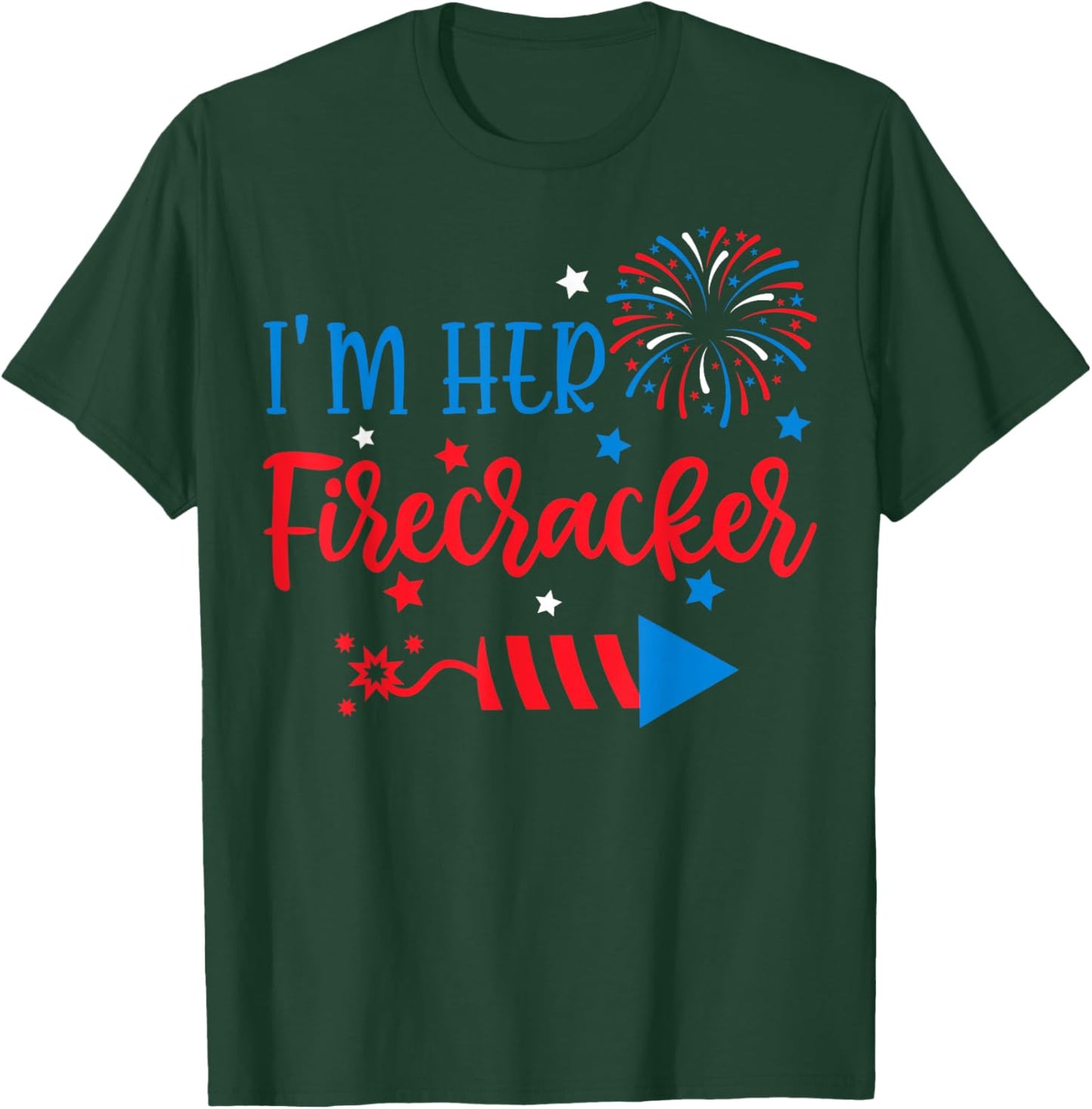 I'm Her Firecracker 4th Of July His Her Matching Couple T-Shirt - T-Shirt | Forest