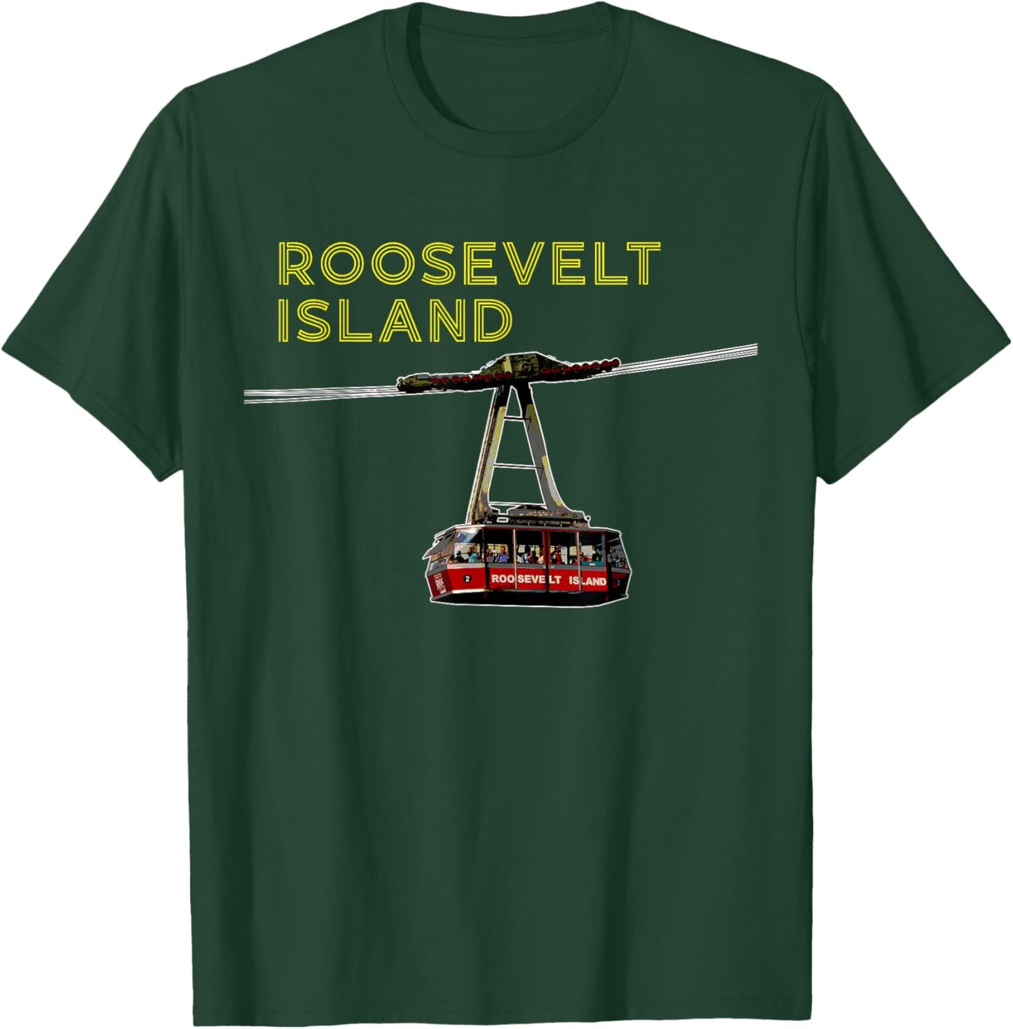 Roosevelt Island Tramway New York NYC Neighborhood Retro T-Shirt - T-Shirt | Forest