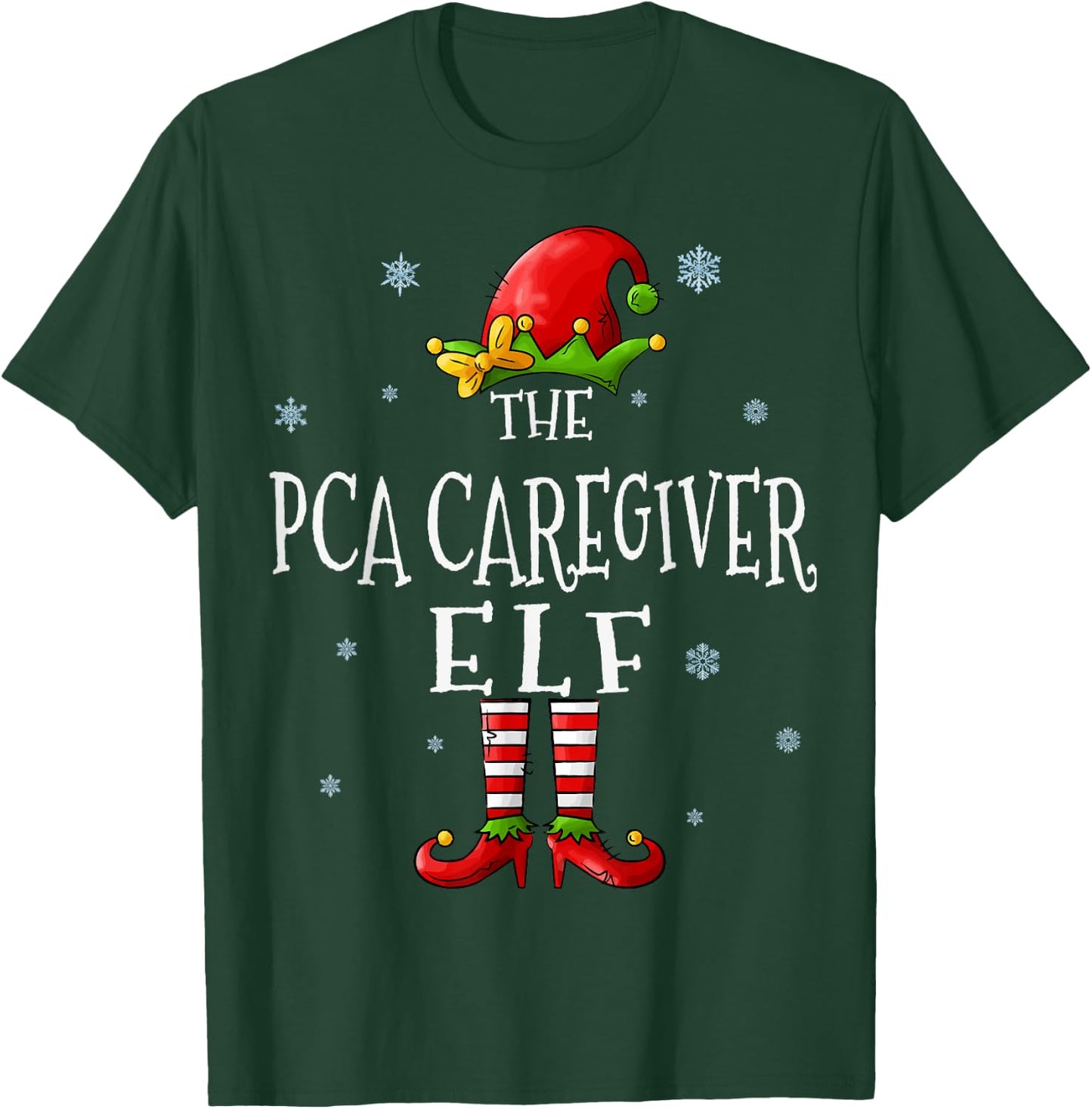 The PCA Caregiver Elf Squad Funny Groupe Matching Christmas T-Shirt - T-Shirt | Forest