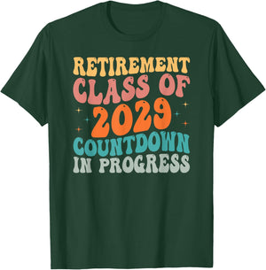 Retirement Class of 2029 Teacher Retirement Loading Gift T-Shirt - T-Shirt | Forest