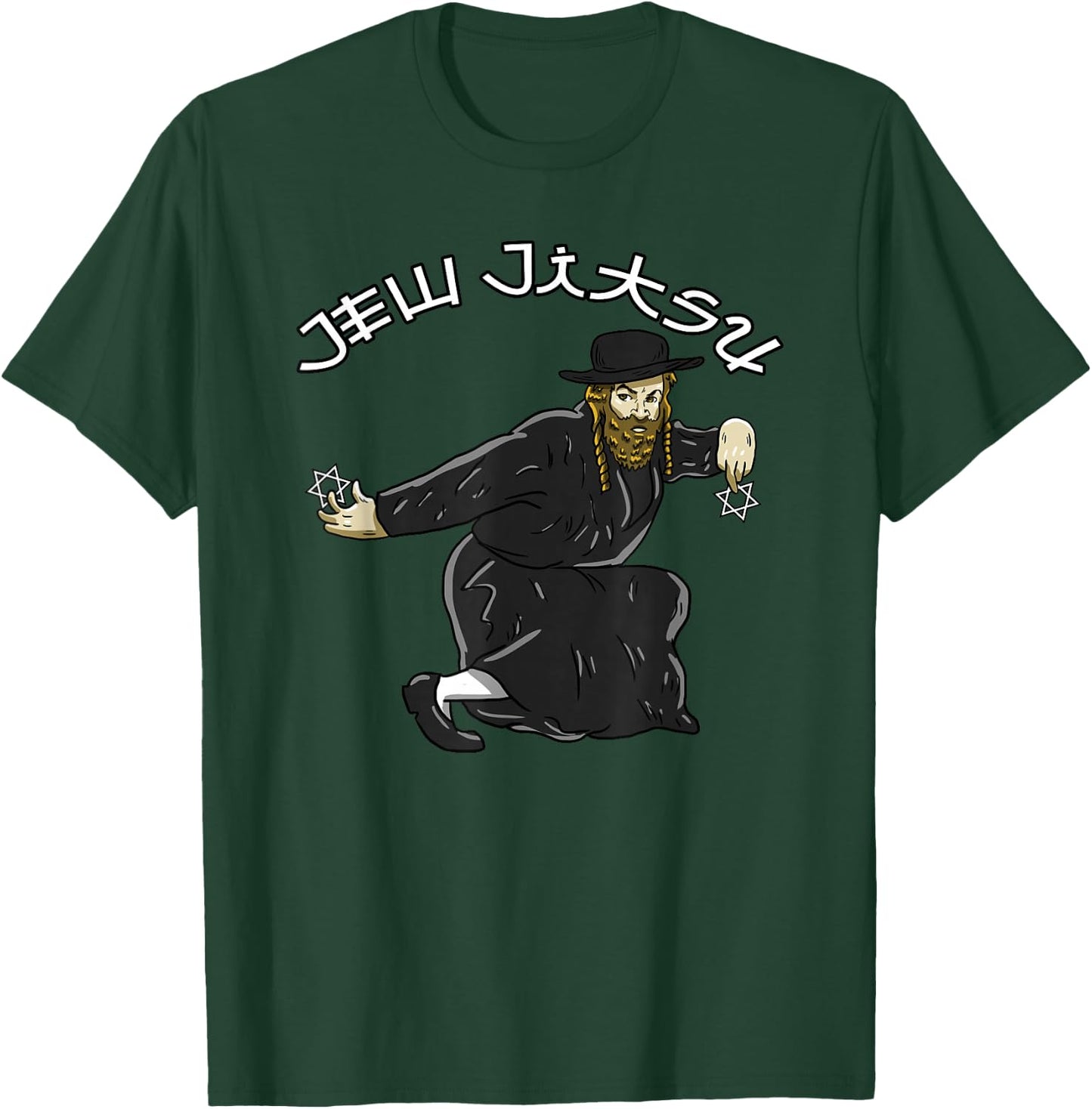 Jew Jitsu Karate Funny Hanukkah Jiu Jitsu Martial Arts Gift T-Shirt - T-Shirt | Forest
