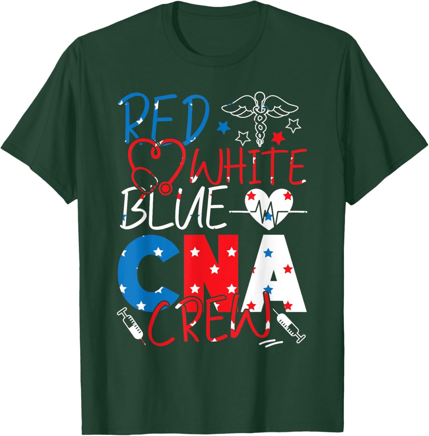 CNA Nurse Certified Nursing Assistant Patriotic American T-Shirt - T-Shirt | Forest