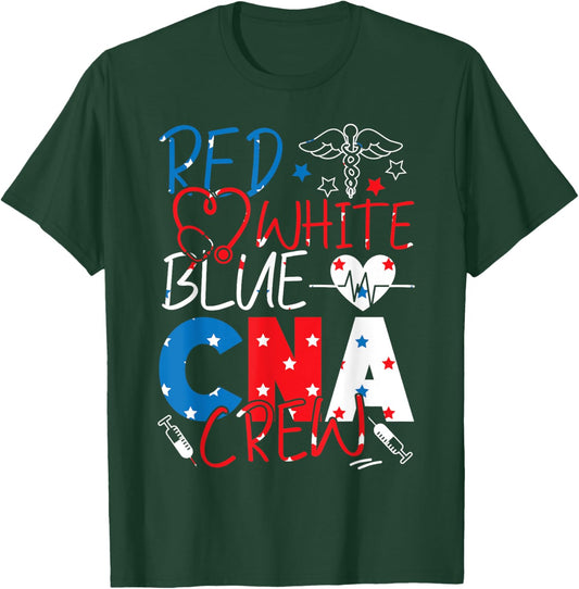 CNA Nurse Certified Nursing Assistant Patriotic American T-Shirt - T-Shirt | Forest