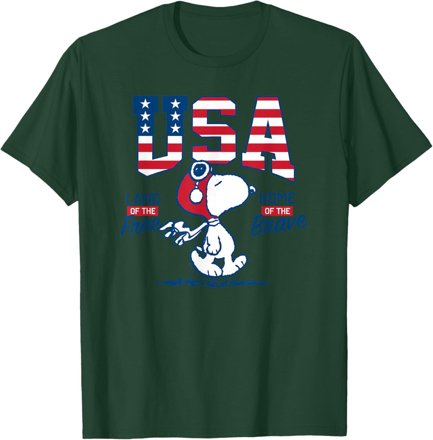 Peanuts - USA Snoopy Free Brave T-Shirt - T-Shirt | Forest