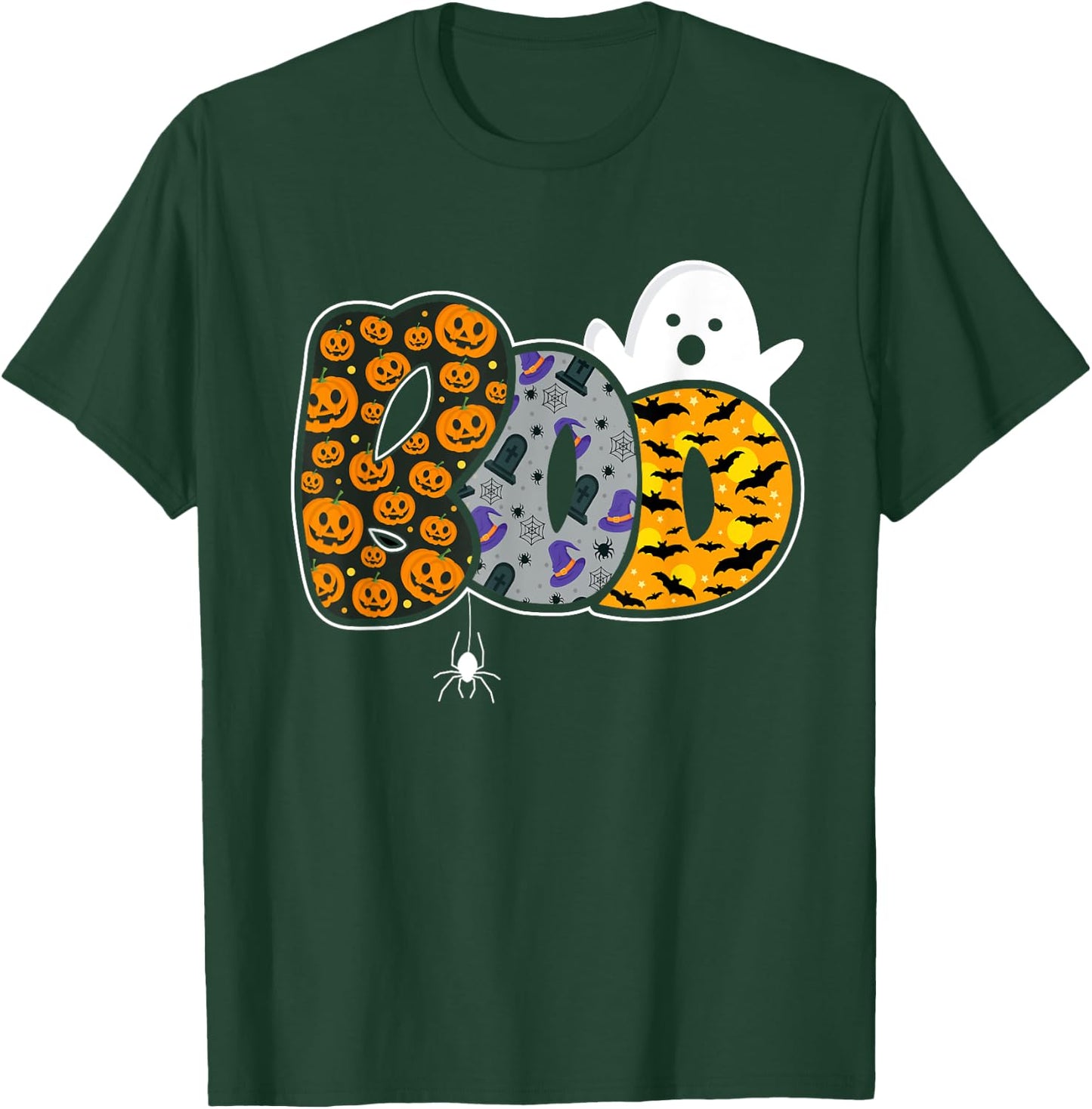 Funny boo with ghost and pumpkins for halloween costume T-Shirt - T-Shirt | Forest