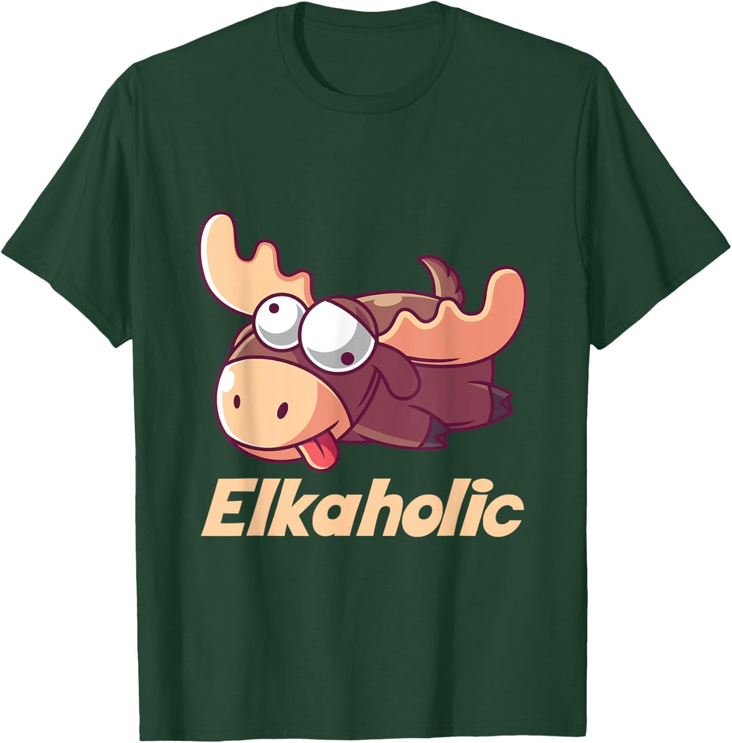 Elkaholic Funny Alcoholic Shirt T-Shirt - T-Shirt | Forest