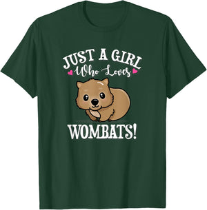 Chibi Anime Kawaii Kids Girl Who Loves Wombats Lover T-Shirt - T-Shirt | Forest