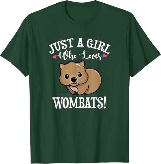Chibi Anime Kawaii Kids Girl Who Loves Wombats Lover T-Shirt - T-Shirt | Forest