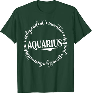 Aquarius Definition February Birthday Zodiac Gifts Aquarious T-Shirt - T-Shirt | Forest