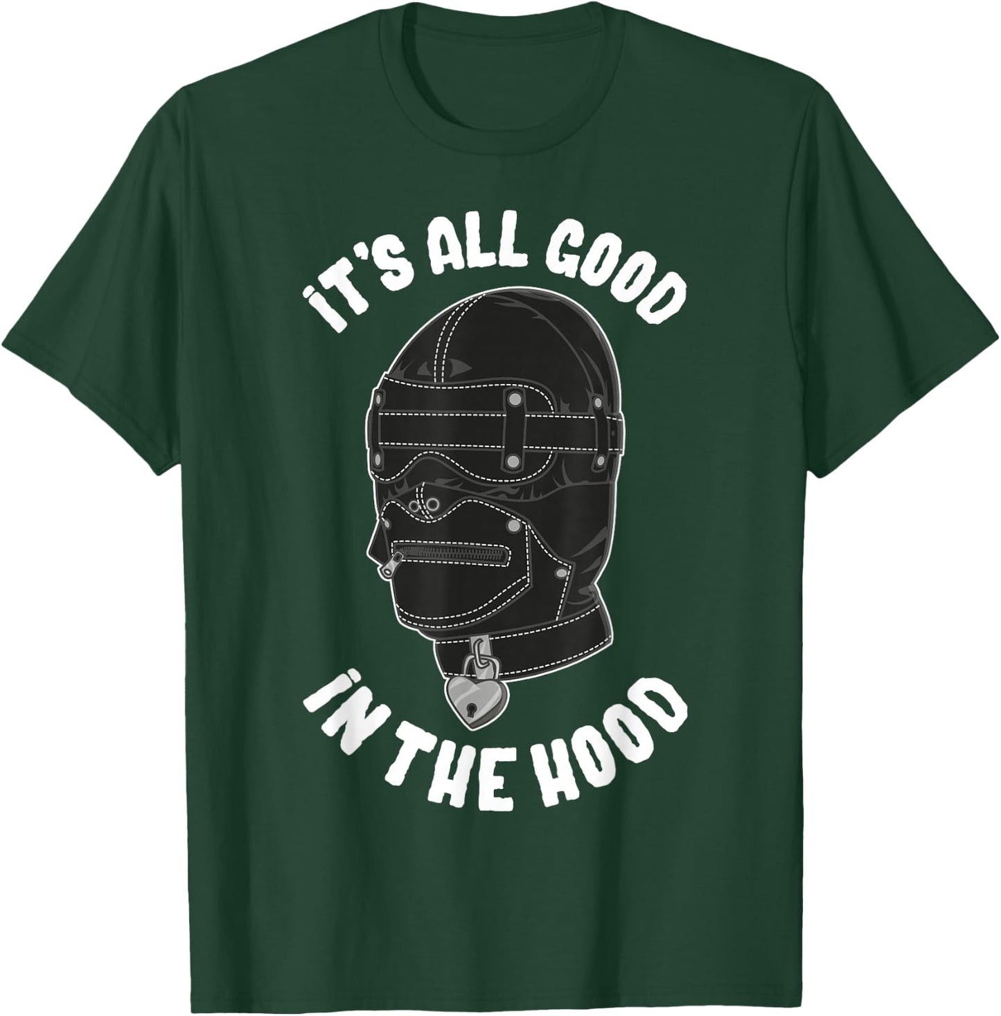 Black Bondage Hood Dungeon Graphic Art - BDSM Lifestyle Art T-Shirt - T-Shirt | Forest