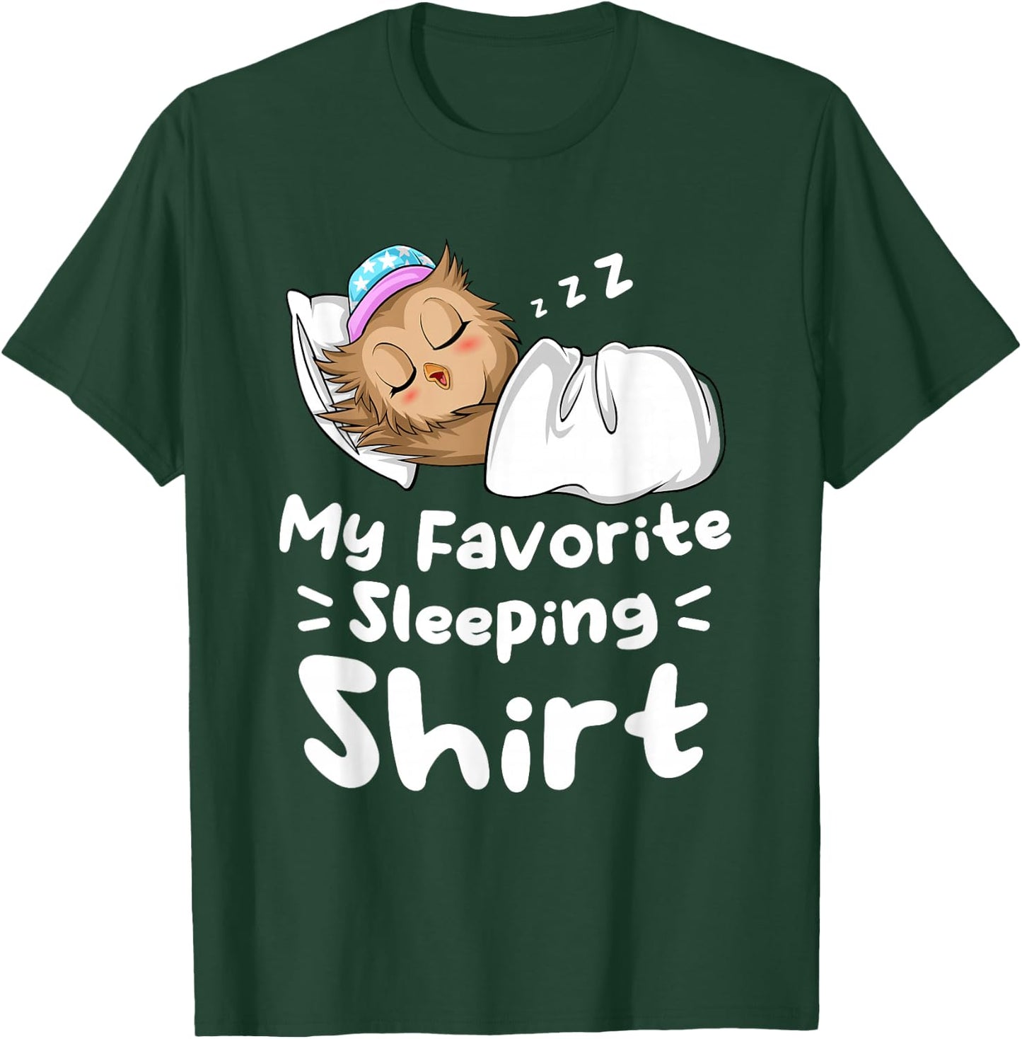 My Favorite Sleeping Shirt Cute Nap Owl T-Shirt - T-Shirt | Forest