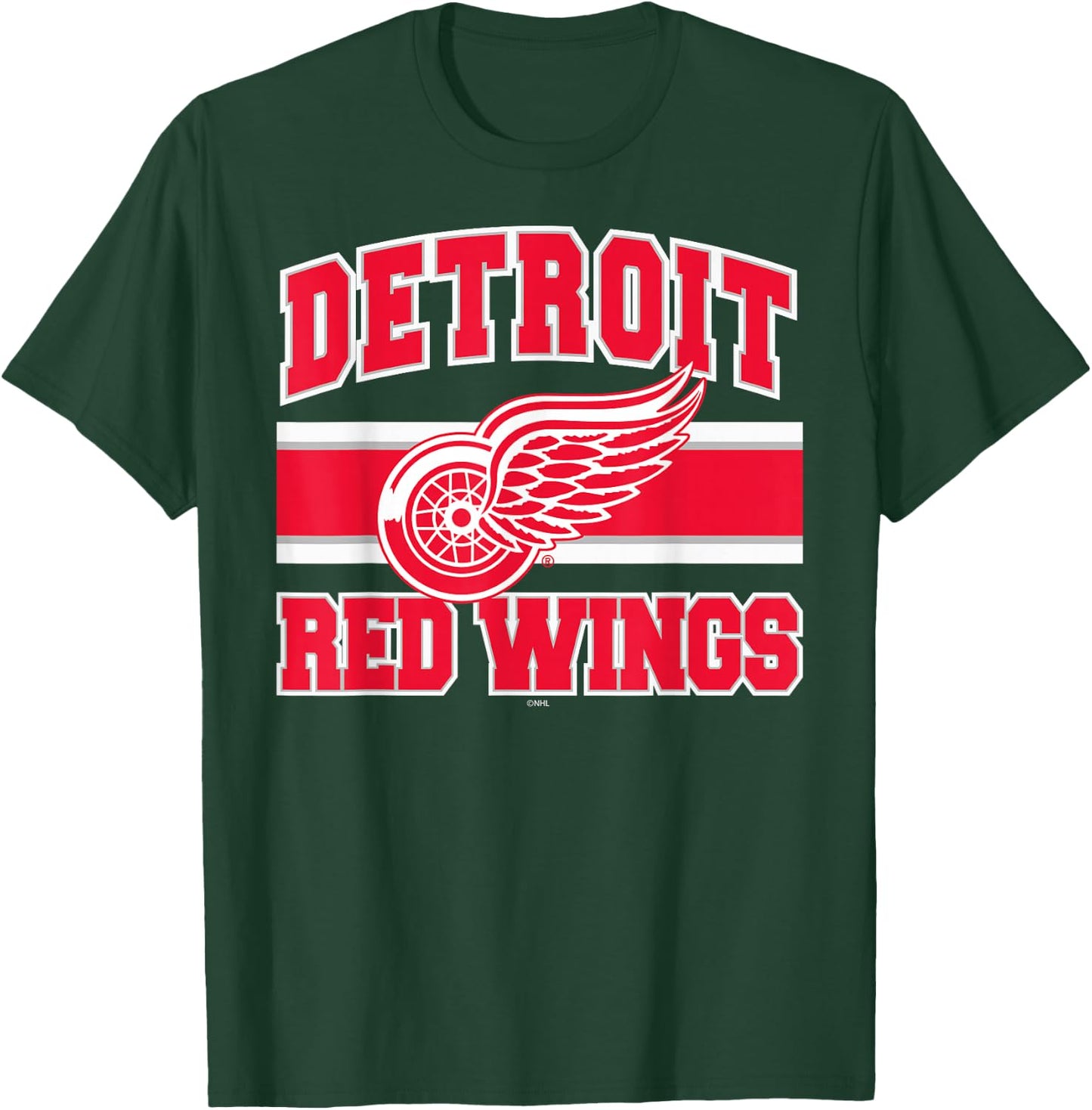 Detroit Red Wings Stripe Black Officially Licensed T-Shirt - T-Shirt | Forest