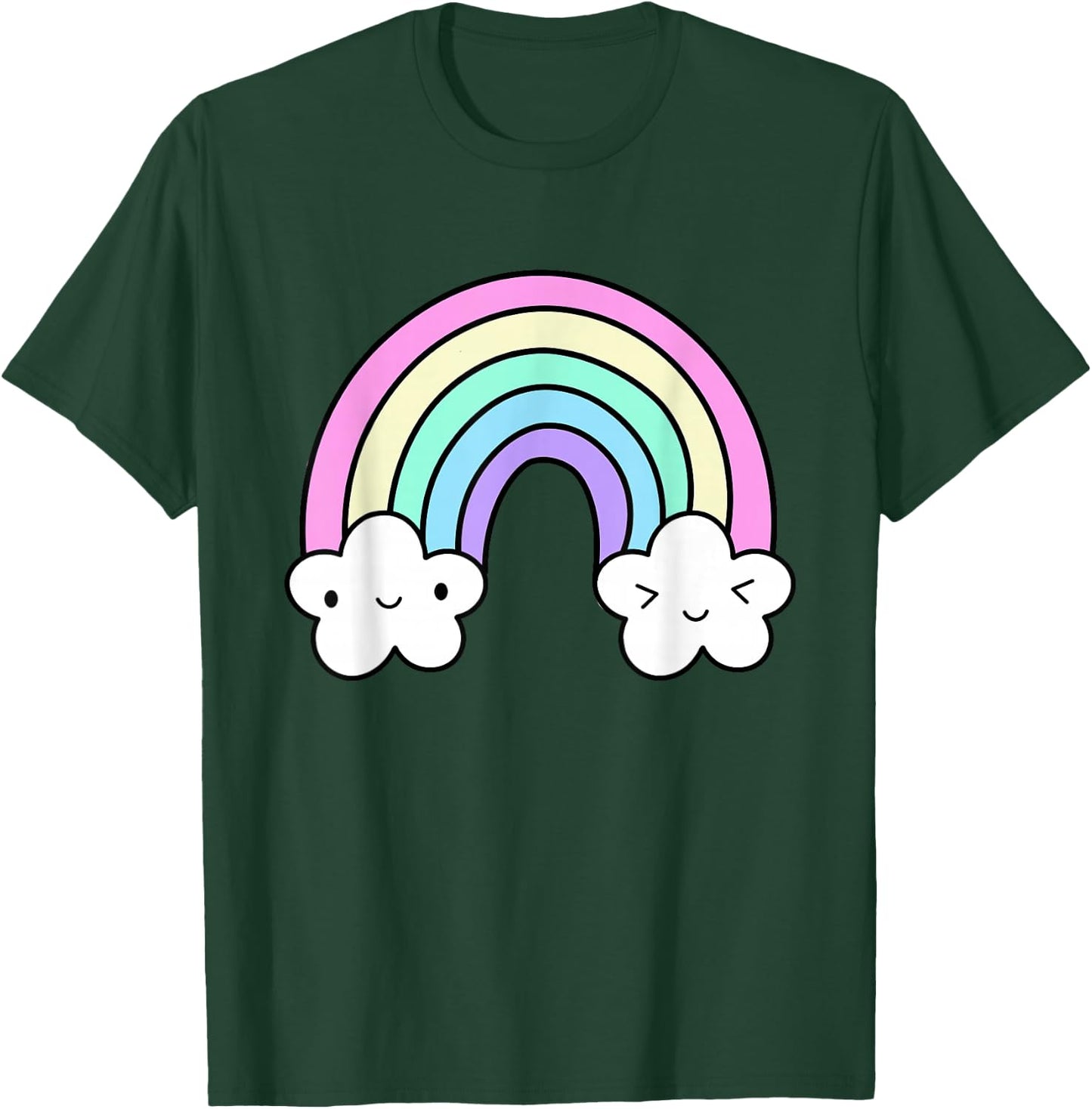 Kawaii Rainbow Clothes Pastel Aesthetic Cute Harajuku T-Shirt - T-Shirt | Forest