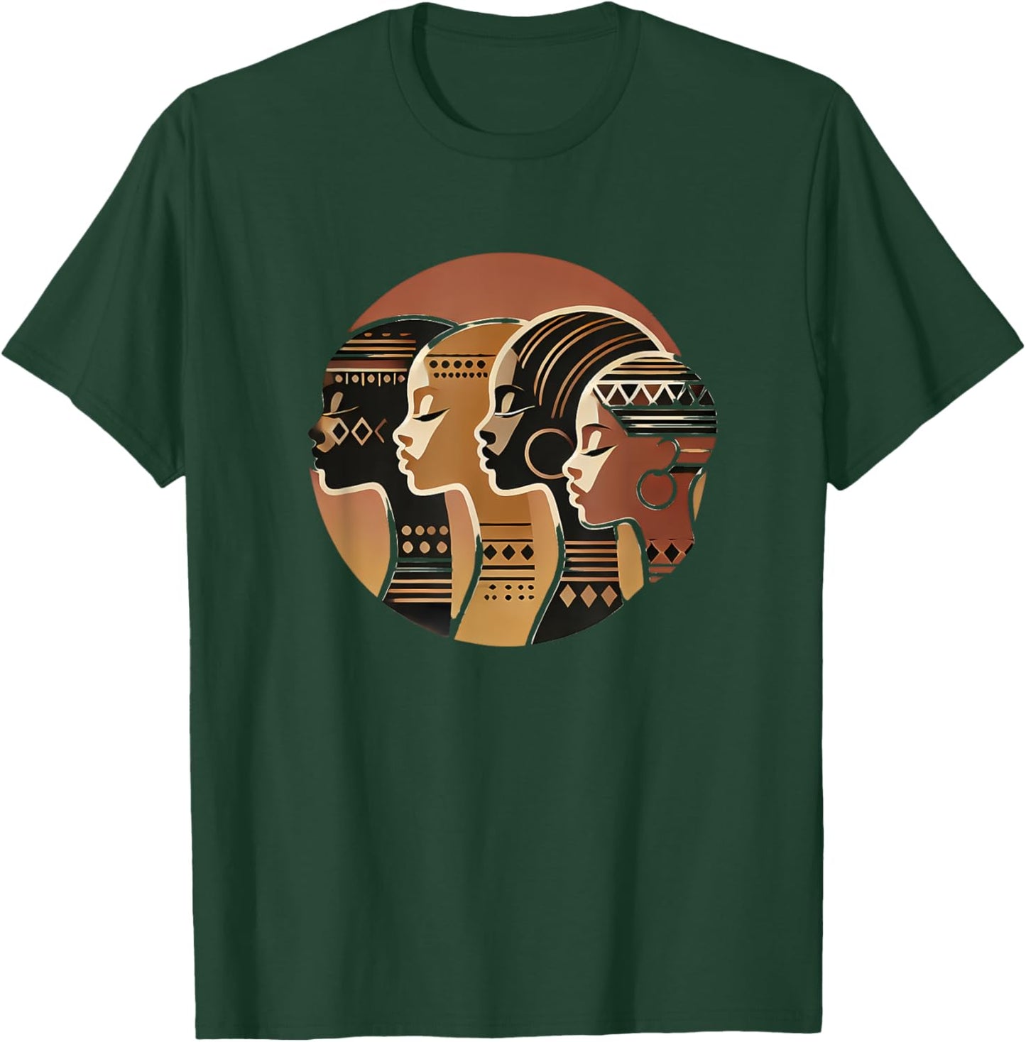 African Design with Faces, Love Africa T-Shirt - T-Shirt | Forest