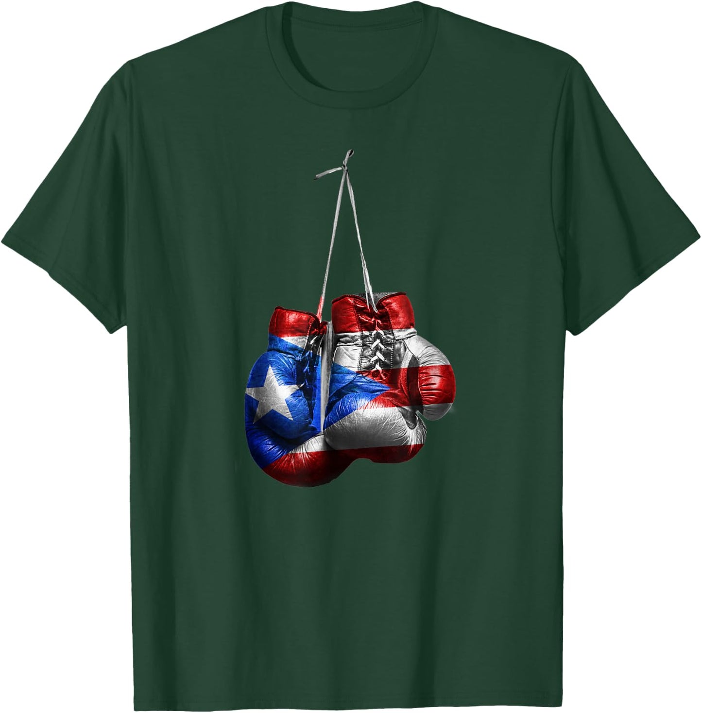 Puerto Rico Vintage Boxing Gloves T-Shirt - T-Shirt | Forest