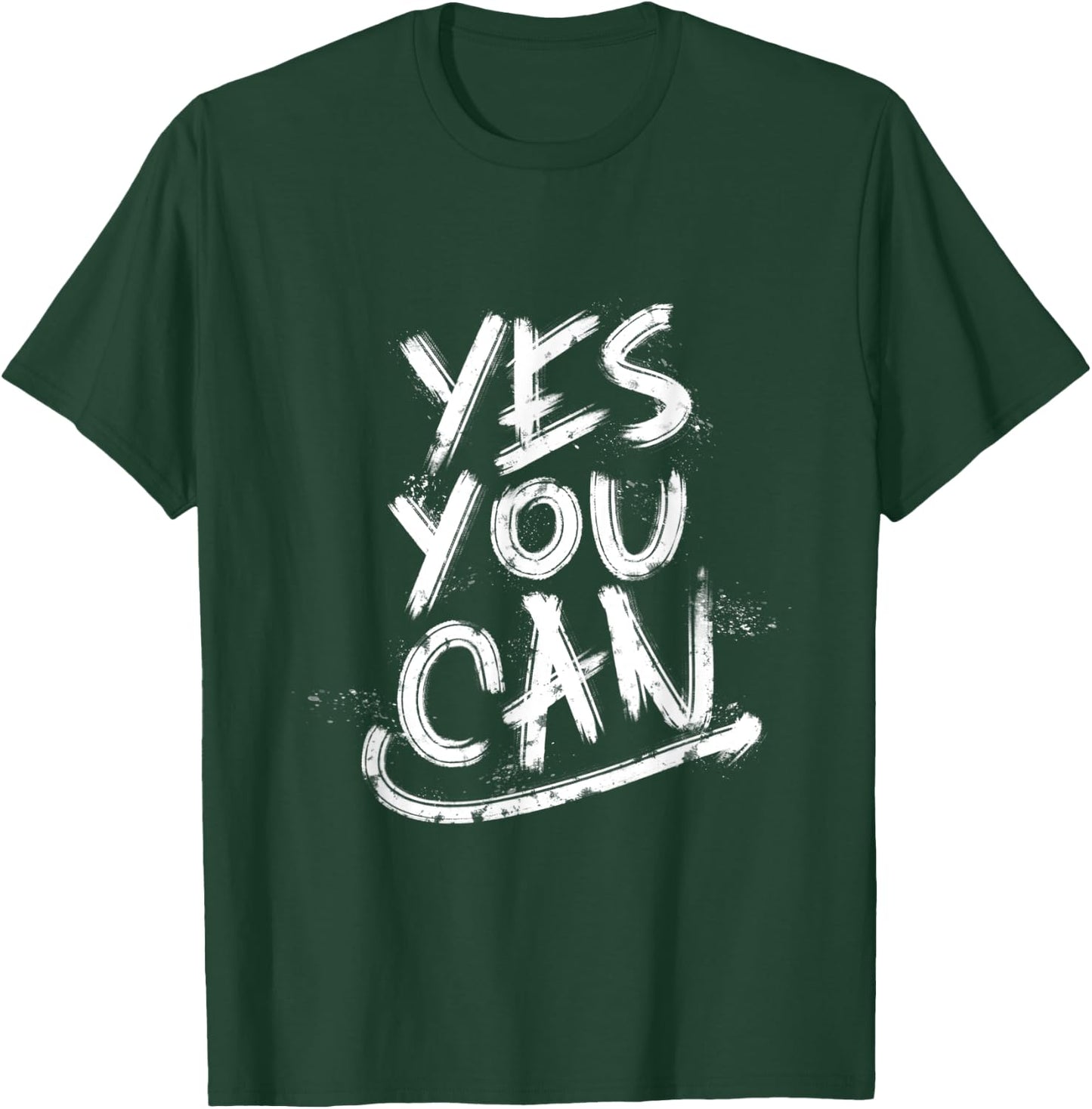 “Yes You Can” Gym Culture Navy Blue Graphic T-Shirt - T-Shirt | Forest