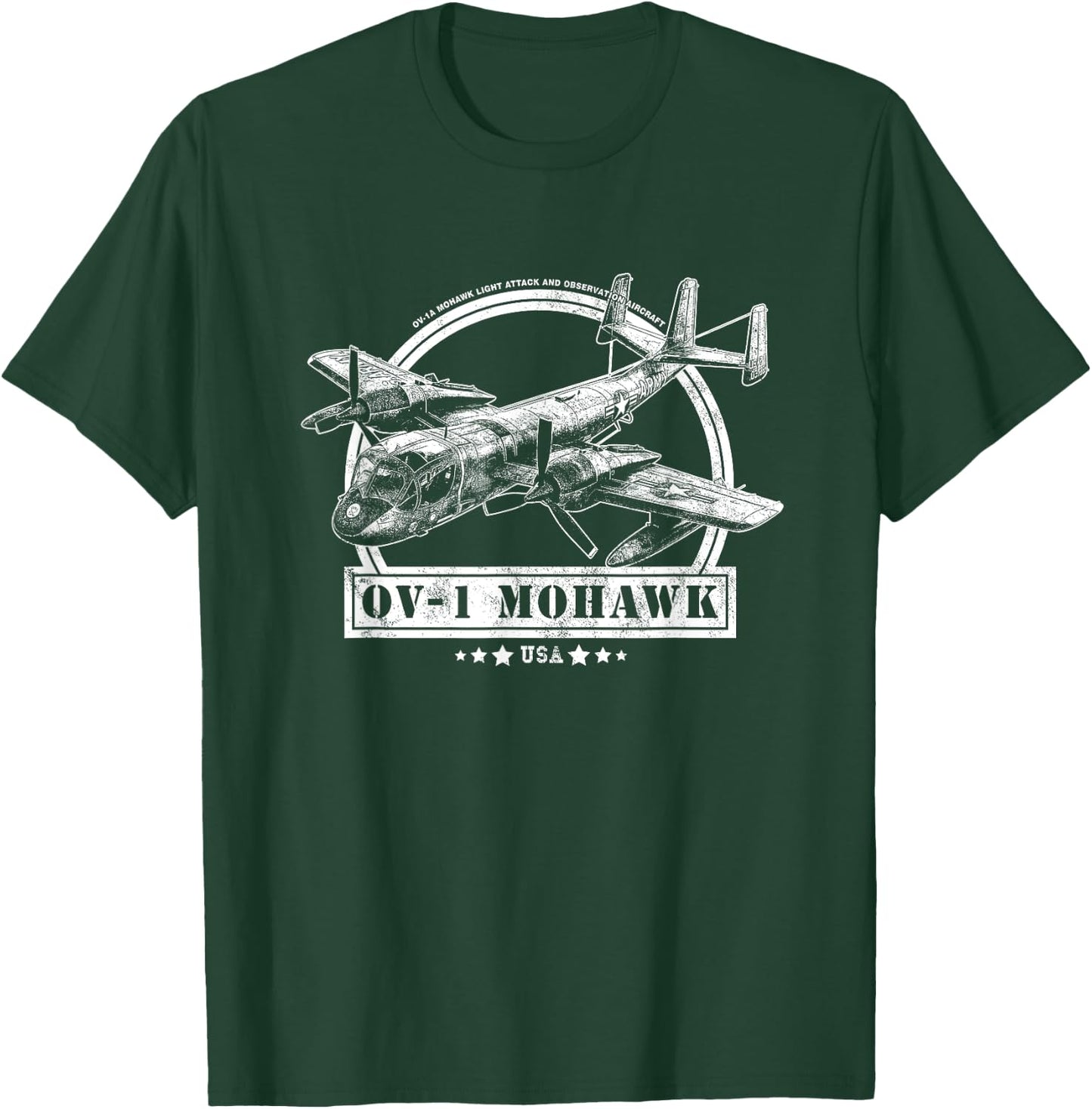 OV-1 Mohawk Aircraft T-Shirt - T-Shirt | Forest