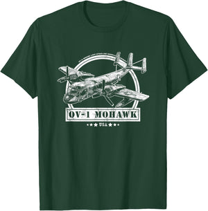 OV-1 Mohawk Aircraft T-Shirt - T-Shirt | Forest
