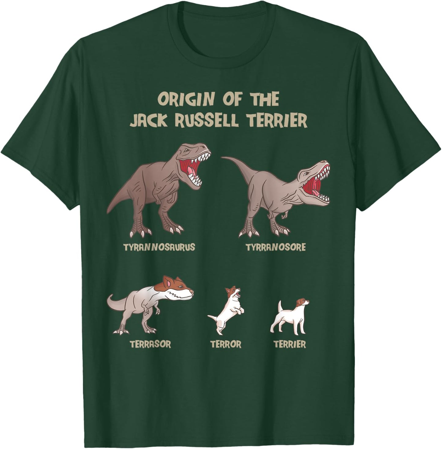 Origin of the Jack Russell Terrier Evolution History Meme T-Shirt - T-Shirt | Forest