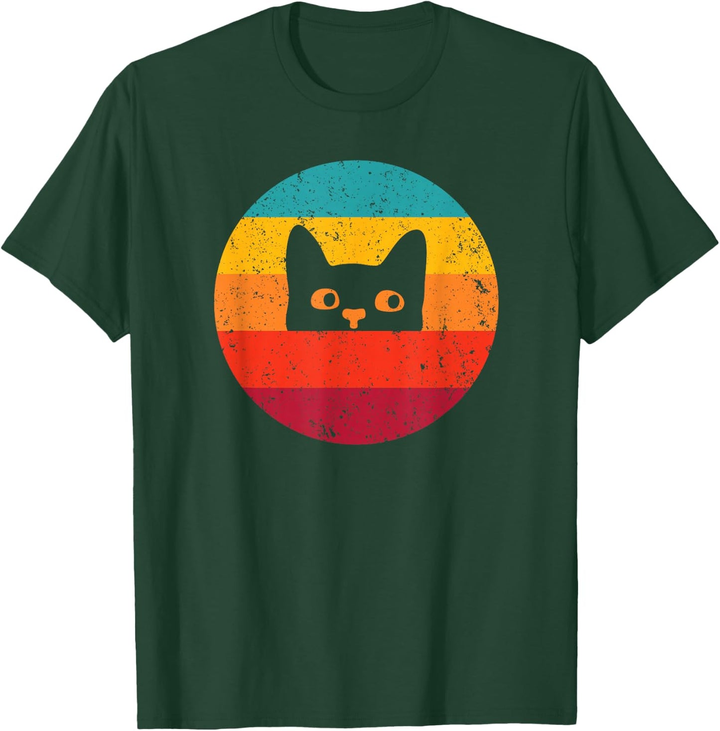 Funny Cat Gift Retro Vintage T-Shirt - T-Shirt | Forest