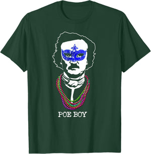 Funny Edgar Allan Poe Mardi Gras Mashup T-Shirt - T-Shirt | Forest