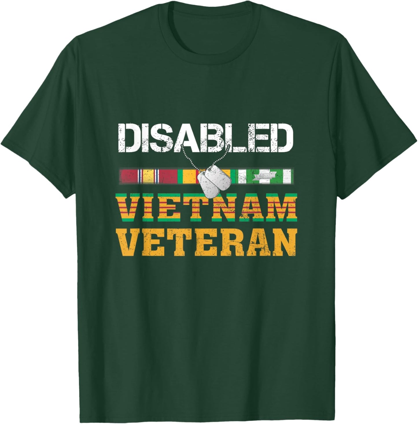 Proud Disabled Vietnam Veteran US Vet Soldier Military T-Shirt - T-Shirt | Forest