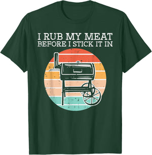 Bbq Rub My Meat Before Stick Retro Funny Barbecue Grill Men T-Shirt - T-Shirt | Forest