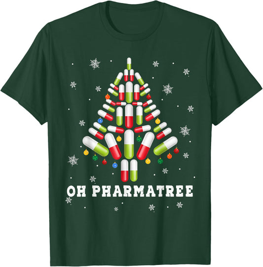 Oh Pharmatree Ugly ChristmasPharmacy Christmas Tree T-Shirt - T-Shirt | Forest