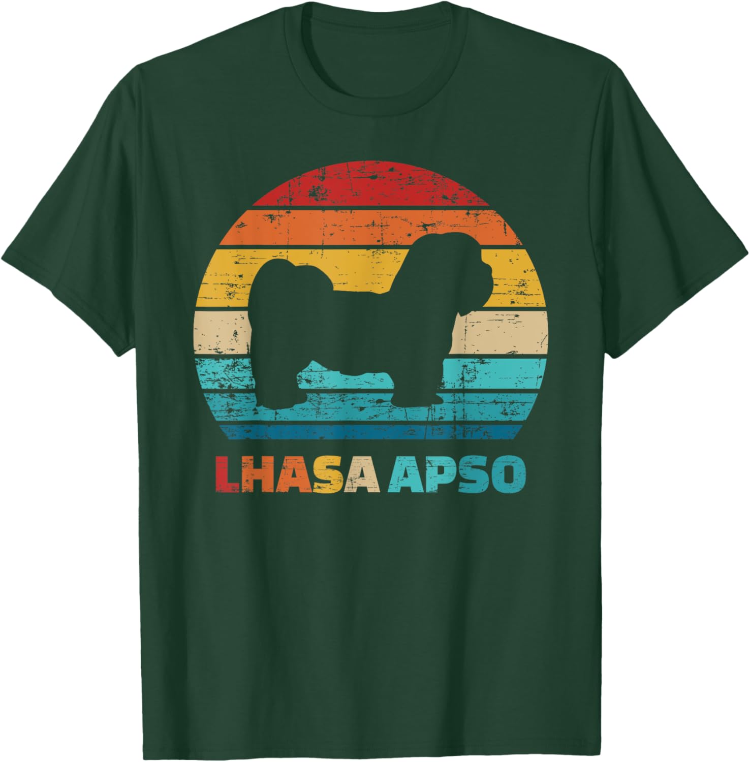 Lhasa Apso vintage retro T-Shirt - T-Shirt | Forest