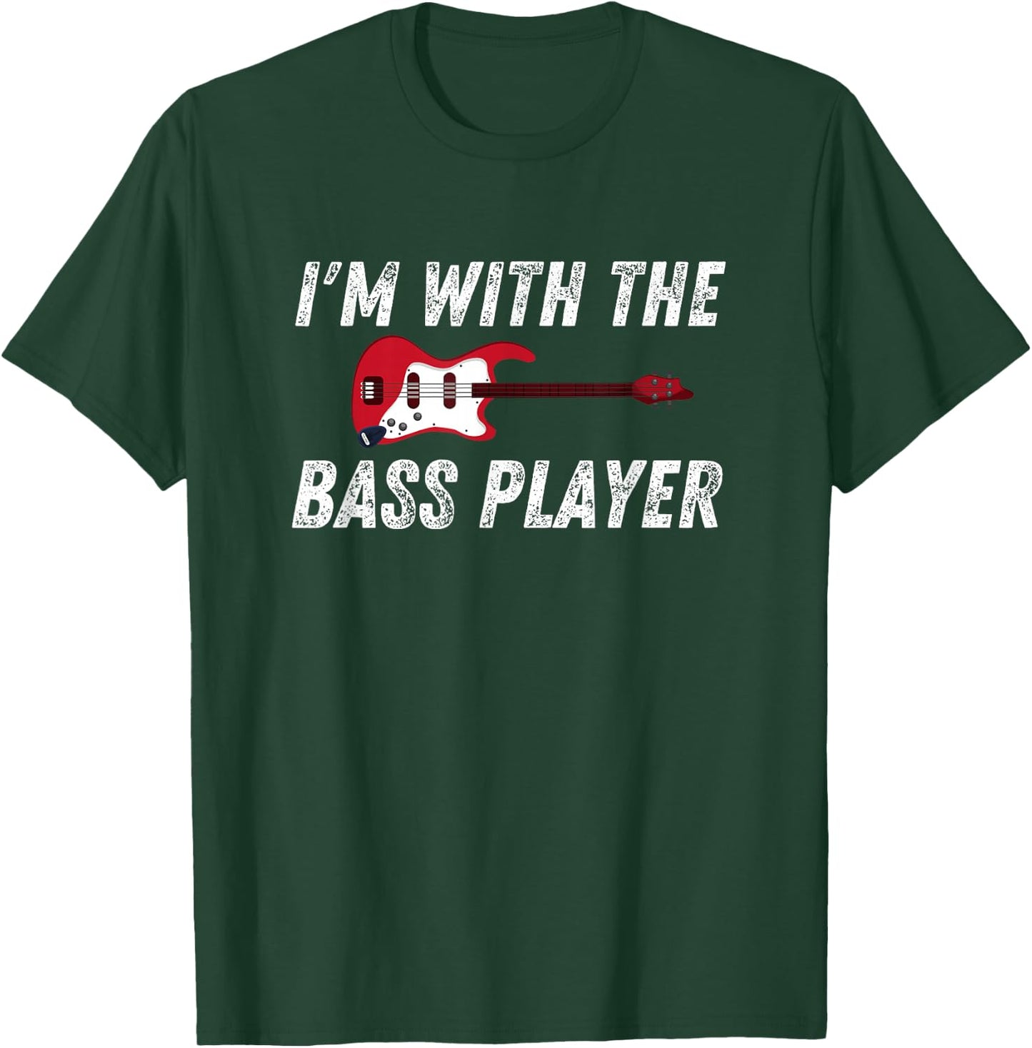 I'm With The Bass Player Bassist Couple Wife Girlfriend Kid T-Shirt - T-Shirt | Forest