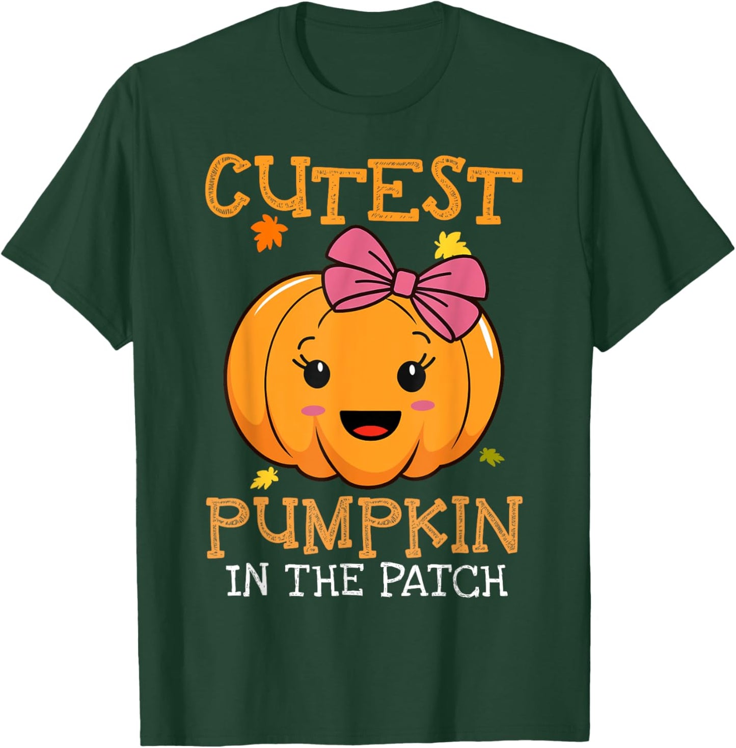 Cutest Pumpkin In Patch Halloween Costume Girls Kids Toddler T-Shirt - T-Shirt | Forest