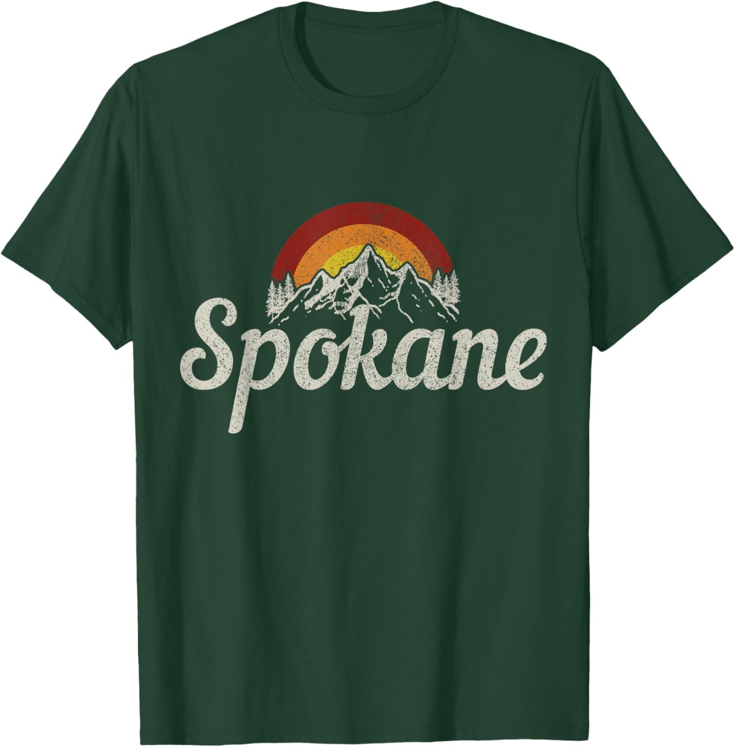 Spokane Washington Vintage Mountains Pride T-Shirt - T-Shirt | Forest