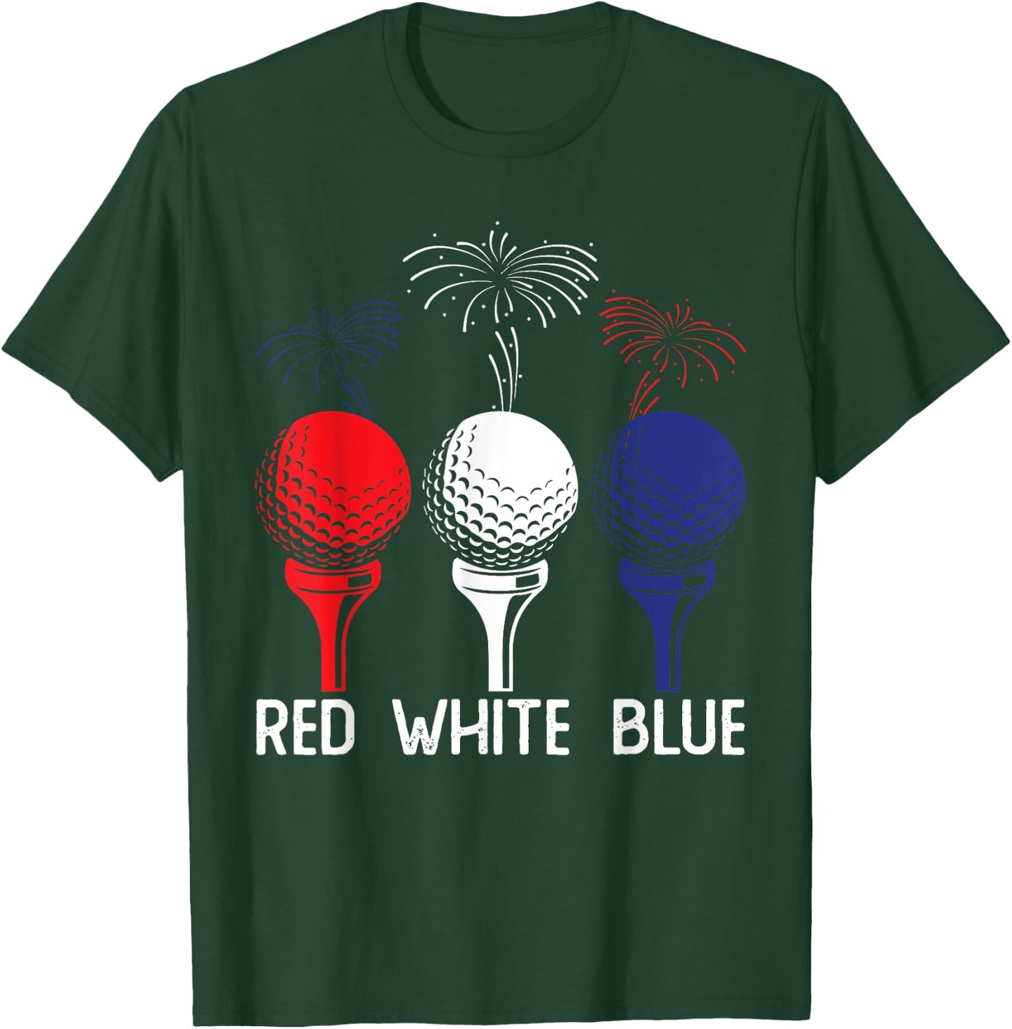 Golf Red White Blue Us Flag Patriotic 4th Of July Men T-Shirt - T-Shirt | Forest