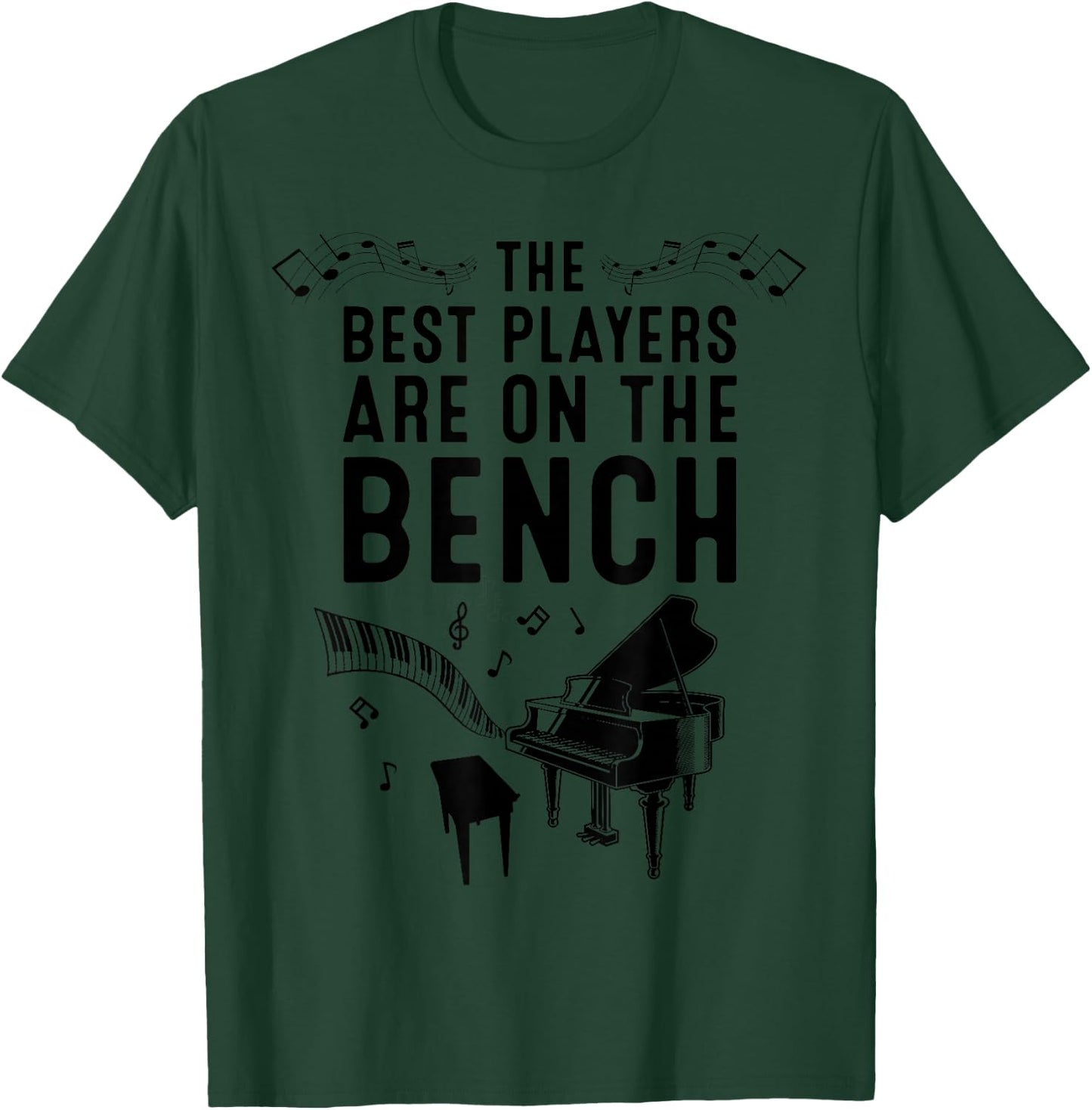 Funny Piano Player Gift Cute Bench Pianist T-Shirt - T-Shirt | Forest