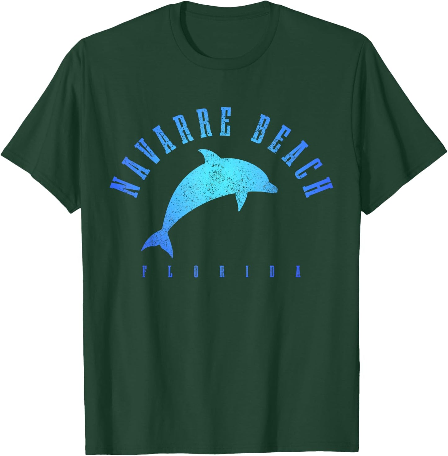 Navarre Beach Florida FL Vintage Dolphin Vacation T-Shirt - T-Shirt | Forest