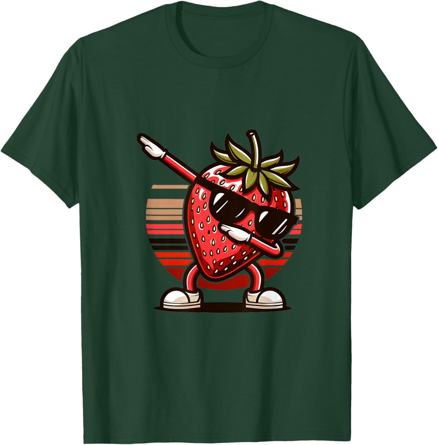 Funny Dab Strawberry Dancing Dabbing Fruit Meme T-Shirt - T-Shirt | Forest