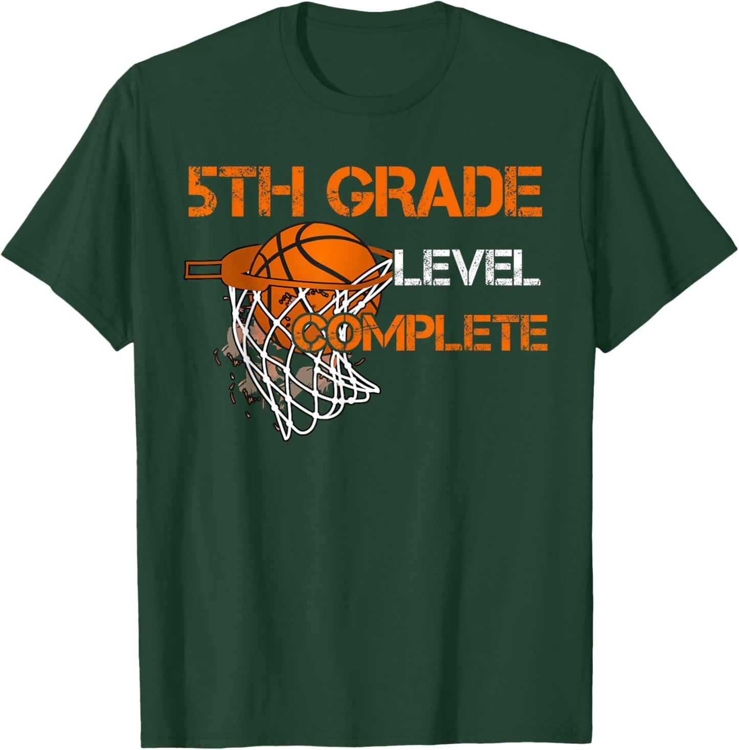5th Grade Level Complete Basketball Back To School Boys T-Shirt - T-Shirt | Forest